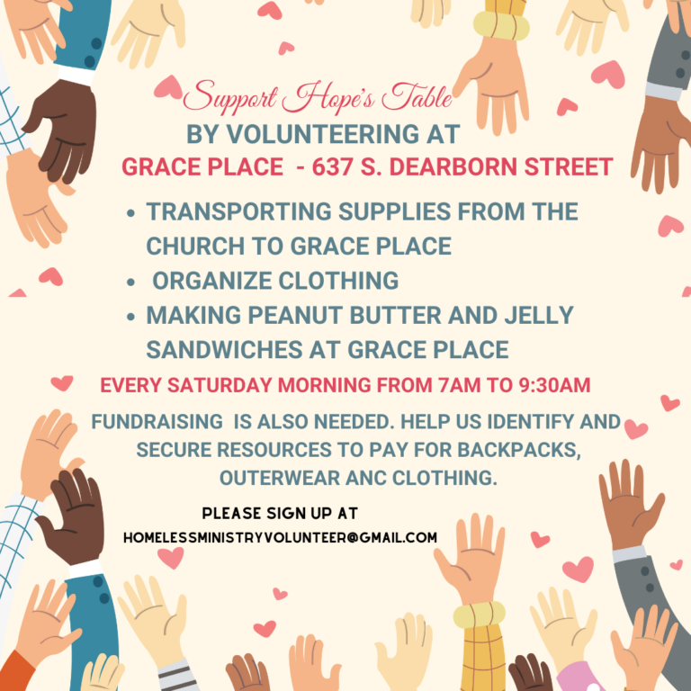 Information about volunteering at Grace Place