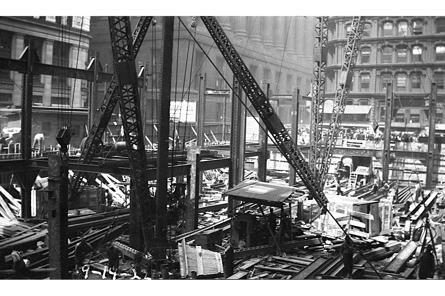 Chicago Temple (September 14, 1922) - looking northwest towards the County Building