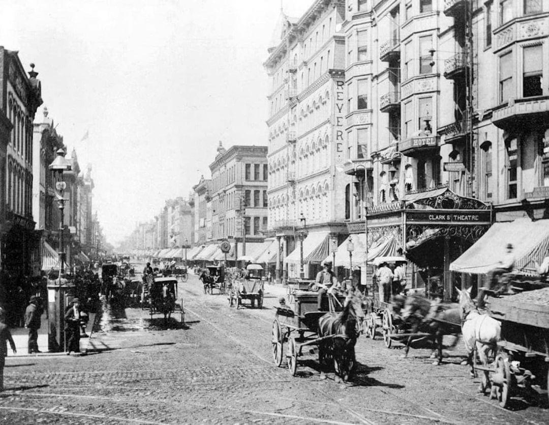 Corner of Clark and Washington in 1893