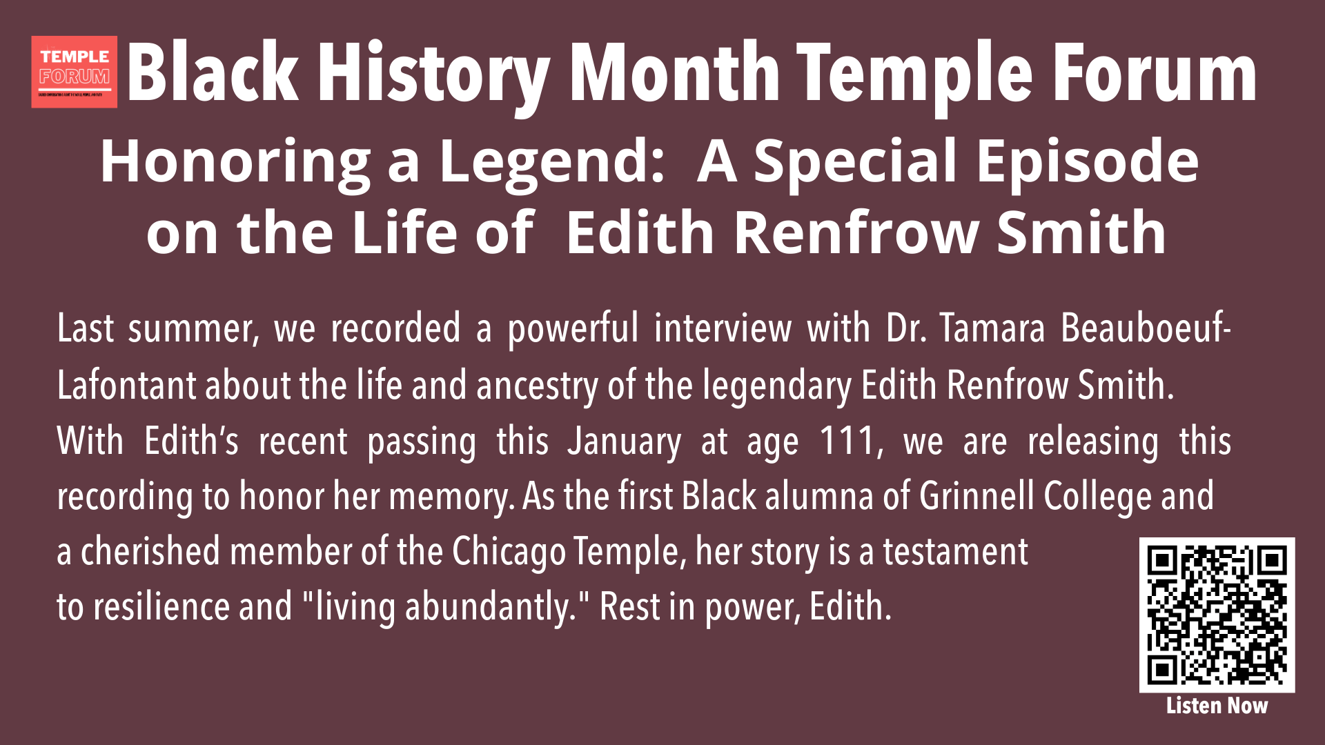 Black History Month Temple Forum (Presentation)